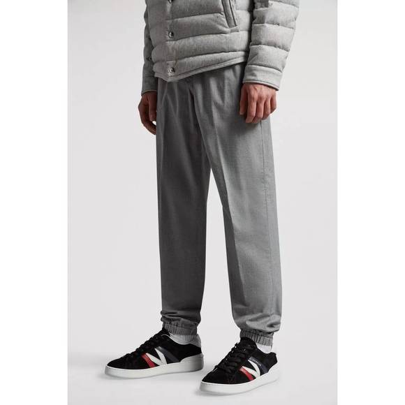 NEW MONCLER men's monaco leather logo sneakers - m in black - Picture 2 of 3